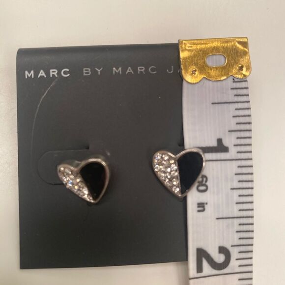 Marc by Marc Jacobs Black Enamel & Crystal Hearts - Picture 2 of 3